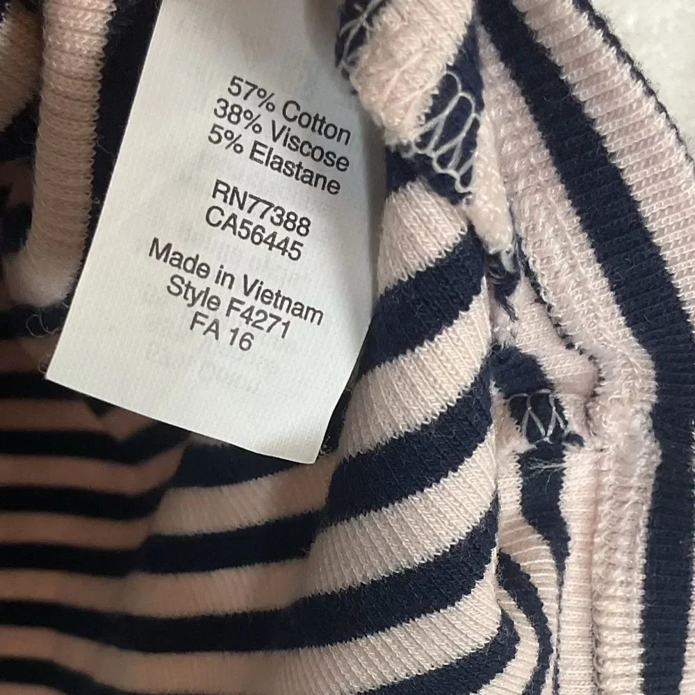 J. Crew Striped Ribbed Long Sleeve Tee Size M